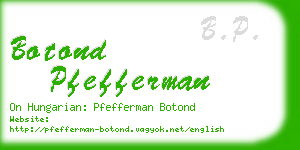 botond pfefferman business card